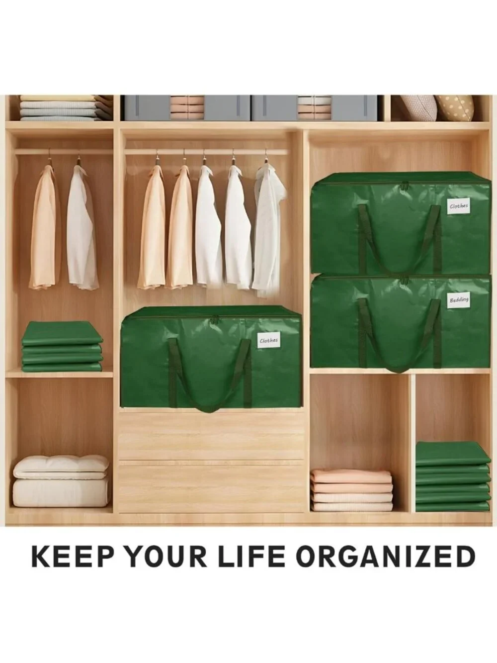 Extra Large Heavy Duty Moving Bags - Waterproof Storage Totes with Zippers